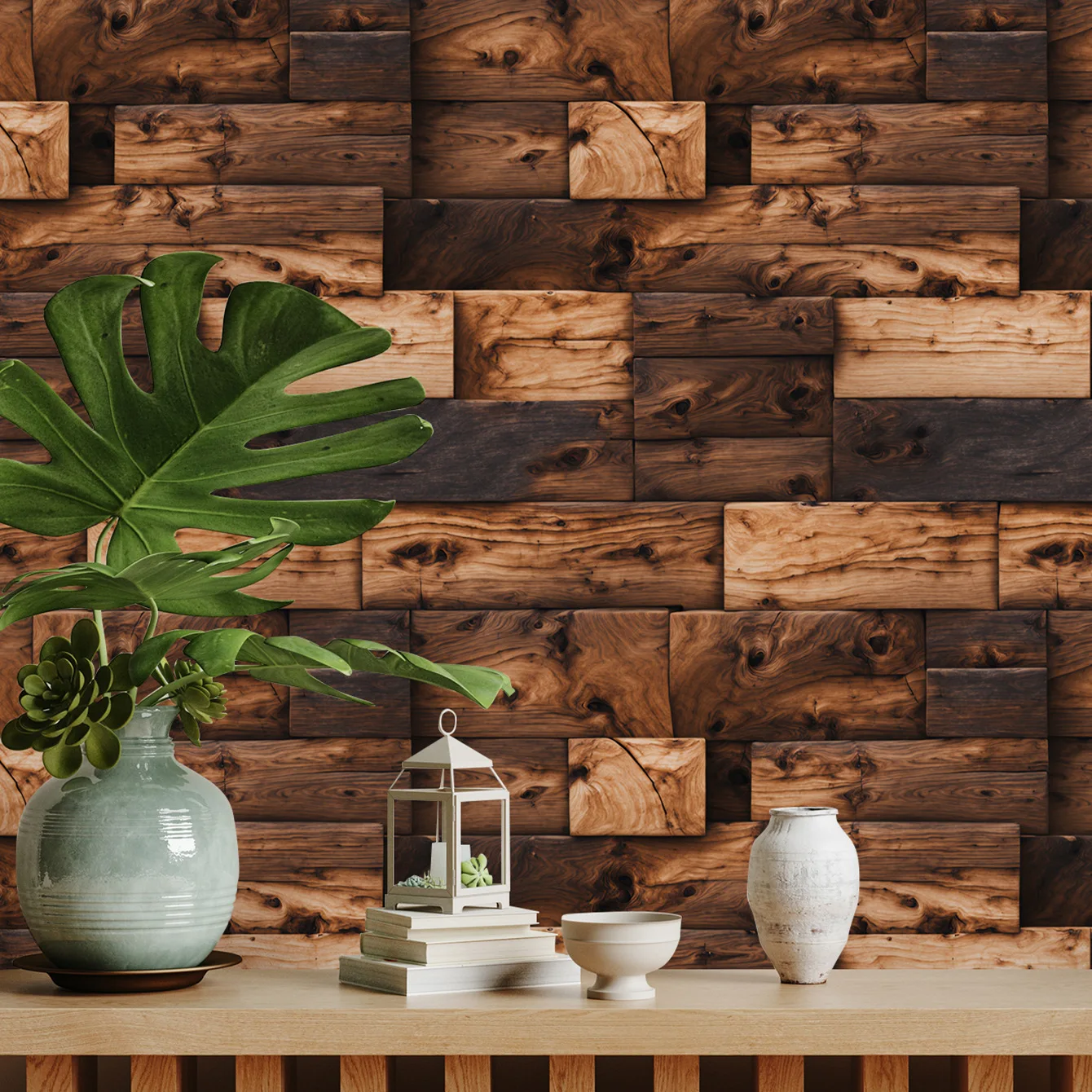

Brown Wooden Wallpaper Peel and Stick Rustic Wood Plank Self Adhesive Contact Paper for Home Cabinet Wall Door Mural