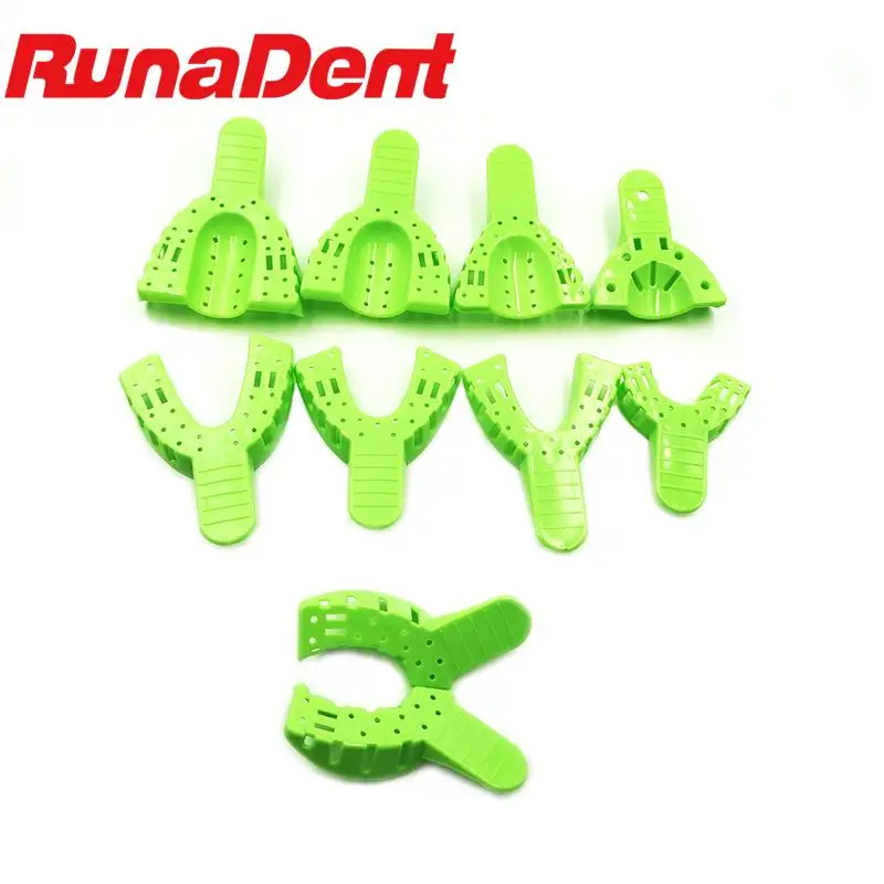 10 pieces High temperature sterilization resistant green impression material dental trays Dental material plastic dental trays