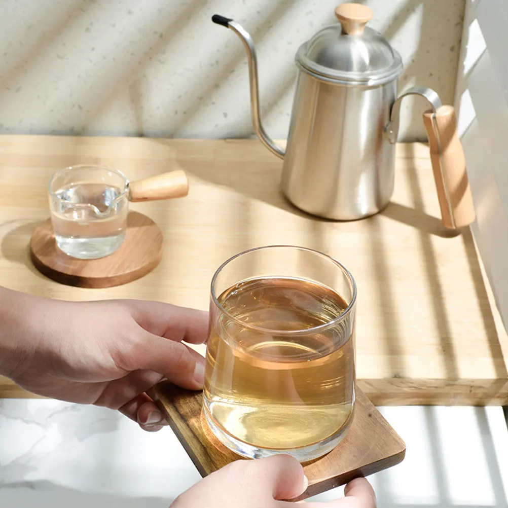 

2Pcs Wooden Cup Mats Heat Insulated Wood Coasters Household Glass Cup Pads Tea Heat-Proof Coasters Table Protector Mat