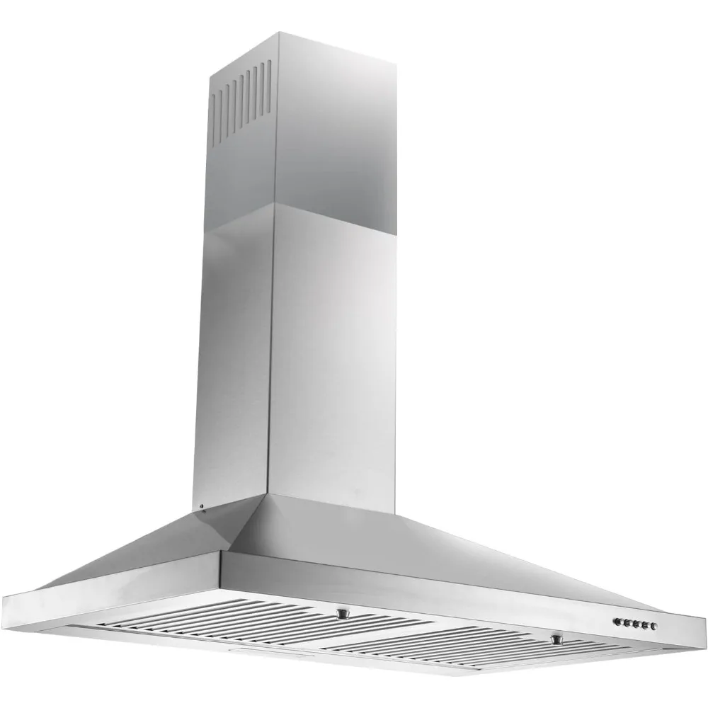 Wall Mount Vent Hood, aço inoxidável com duto e Ductless Convertible Duct, 3 Speed Exhaust Fan, 24"