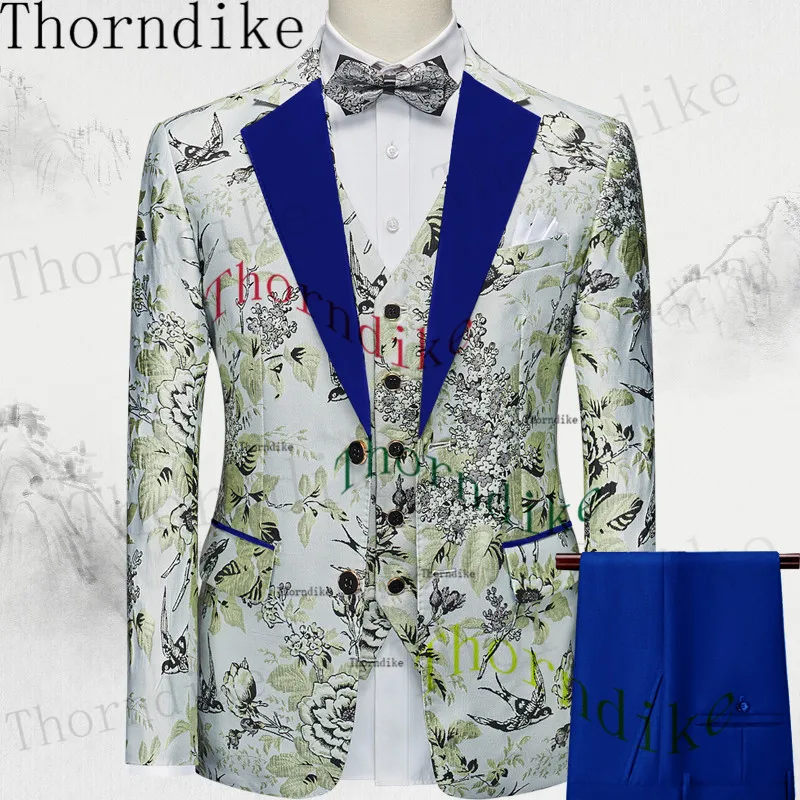 Thorndike Wonderful Groom Male Wedding Prom Suit Slim Fit Tuxedo Mens Formal Business Work Wear Suits 3Pcs (Jacket+Pants+Vest)