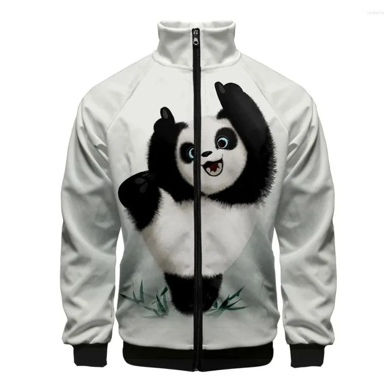 

Men's Sweatshirt Funny Panda 3D Stand Collar Zipper Jacket WomenMen Long Jackets Casual Trendy Style Streetwear Animal Clothes