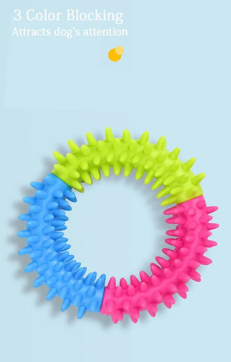 Niedliche Hundespielzeuge: Trainings-Frisbees, Haustier-Ring, Stacheliger Kreisring, Beiß- und Kau-Spielzeug zur Zahnreinigung, Haustierbedarf, Hundezubehör – Detail 6