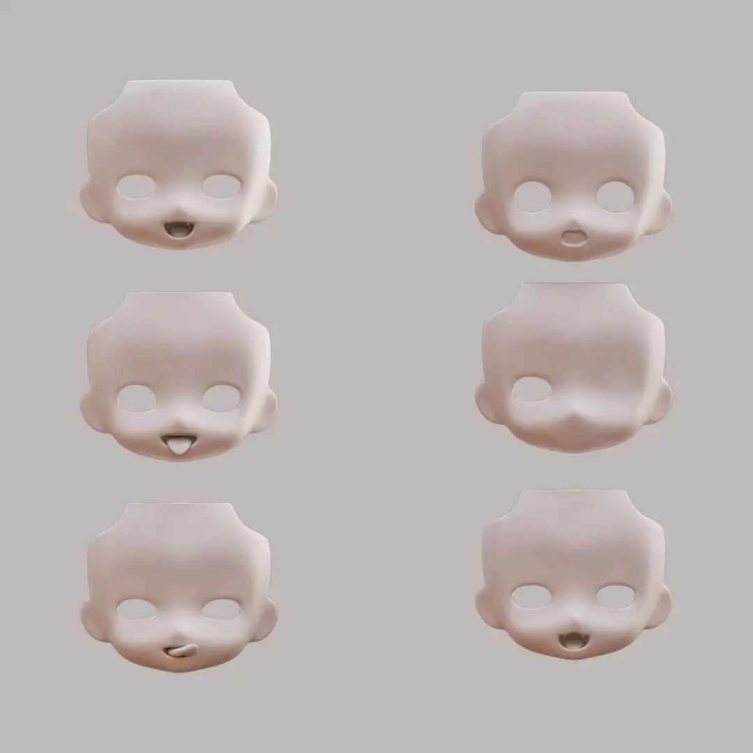 수제 OB11 GSC 페이스플레이트 블랭크 페이스 워터 스티커 페이스 쉘 큰 귀 윙크 BJD 인형 액세서리 게임 애니메이션 장난감 어린이 선물