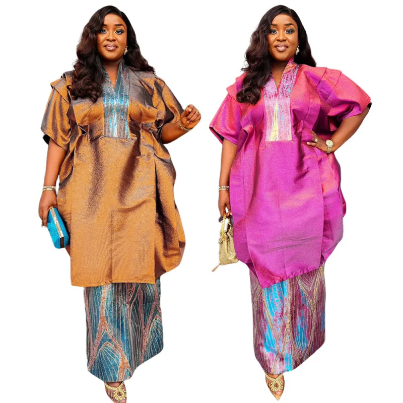 

Комплект из 2 предметов плюс размер африканской одежды Дашики африканские юбки и топ для женщин Анкара свадебное платье наряды 2025 новый Роб