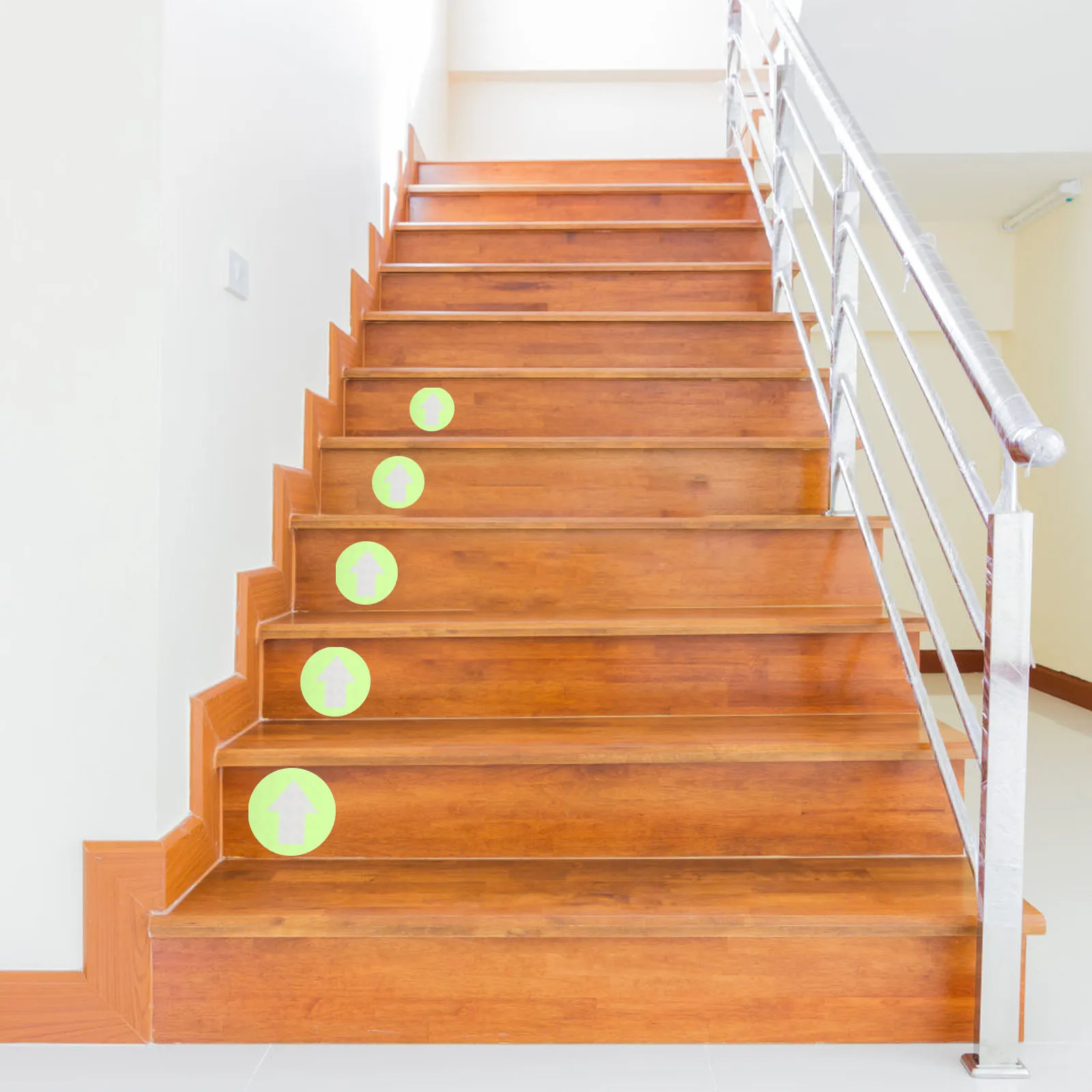 

6Pcs Fluorescent PVC Arrow Direction Signs Waterproof Reflective Trail Markers for Outdoor Camping Stairway Trail Markers