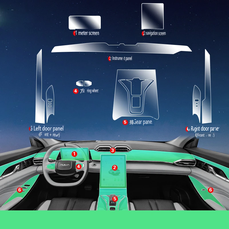 

Tpu Transparent Film for AEOLUS Haohan Car Interior Sticker Console Dashboard Screen Protection Film Car Decor Accessories