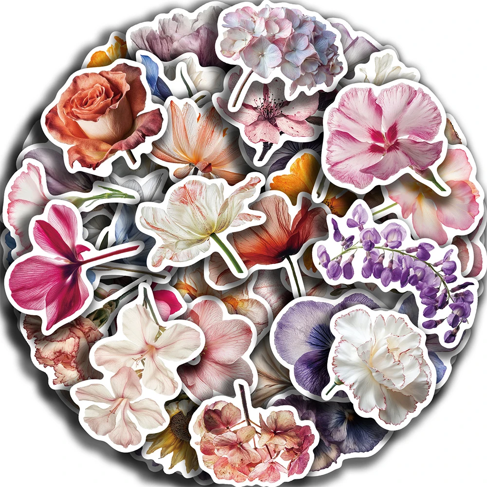 

10/30/50pcs Attractive Flowers Graffiti Sickers Cartoon Aesthetic Sticker Notebook Phone Luggage Guitar Cute Decoration Decals