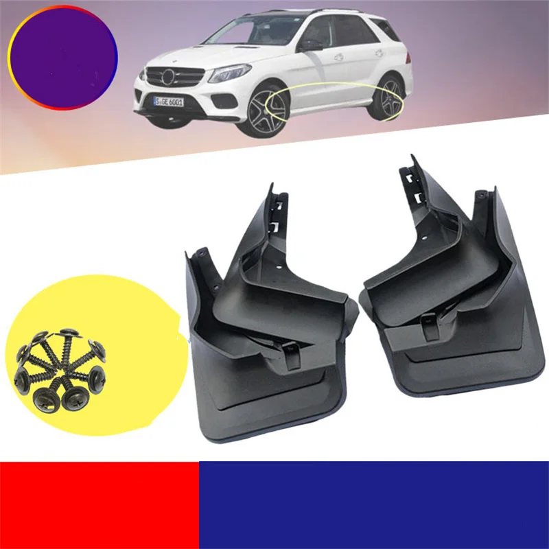 4PCS Car Mud Fender Guard For Mercedes Benz GLE Class W166 2016 2017 2018 2019 Mudflaps Mud flaps Mudguards Fender Accessories