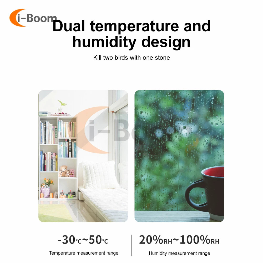 Wall Mounted Digital Temperature Humidity Gauge Meter Indoor Outdoor Electronic Thermometer Hygrometer Home Office Measure Tools