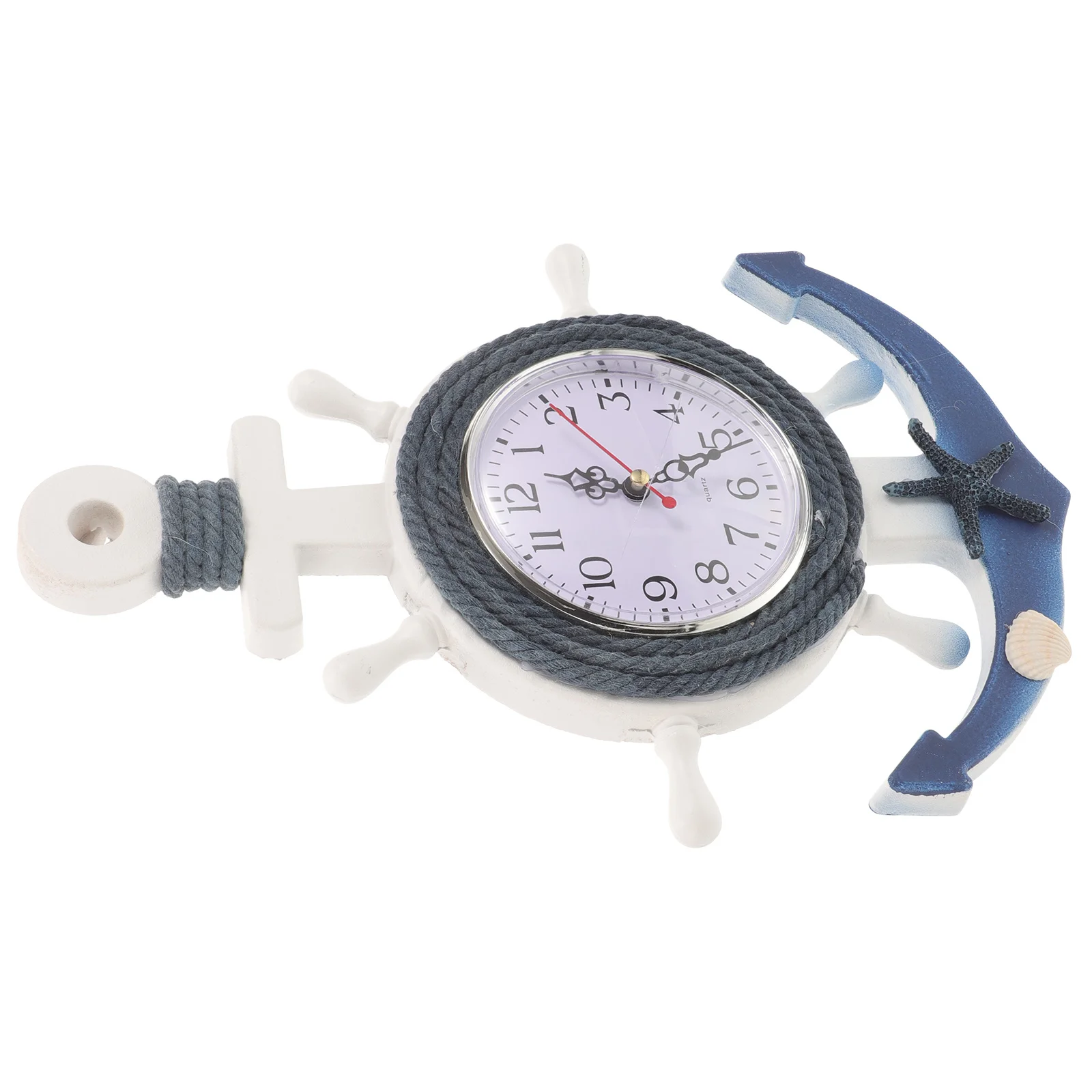 ساعة حائط على طراز البحر الأبيض المتوسط، قارب بلاستيكي خشبي مع ديكور منزلي على شكل نجمة، سطح مرآة شفاف للتعليق على الحائط