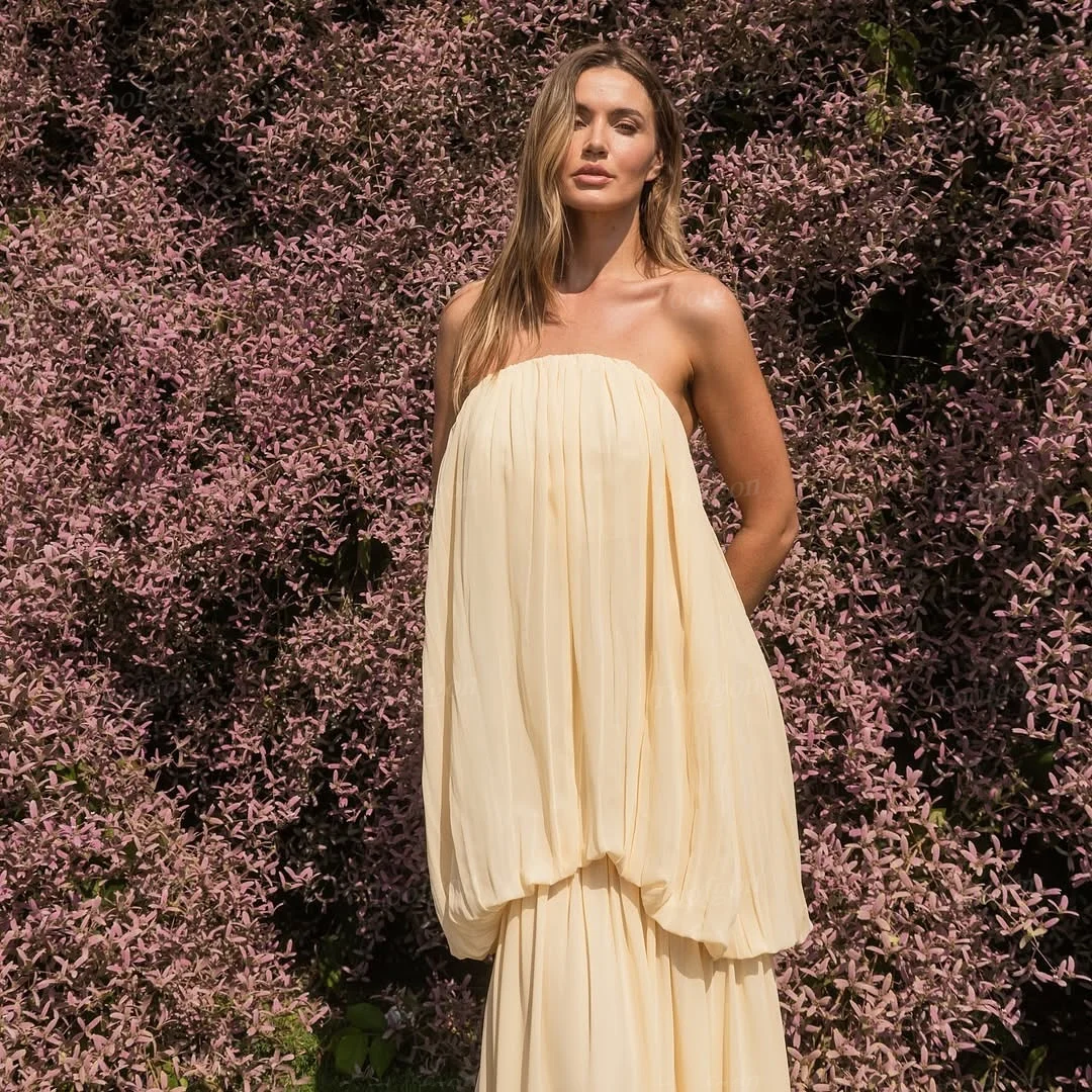 Toofgon amarillo una línea de gasa vestidos de noche personalizados mujeres embarazadas fiesta Formal vestido largo de graduación vestidos de alfombra roja 2026