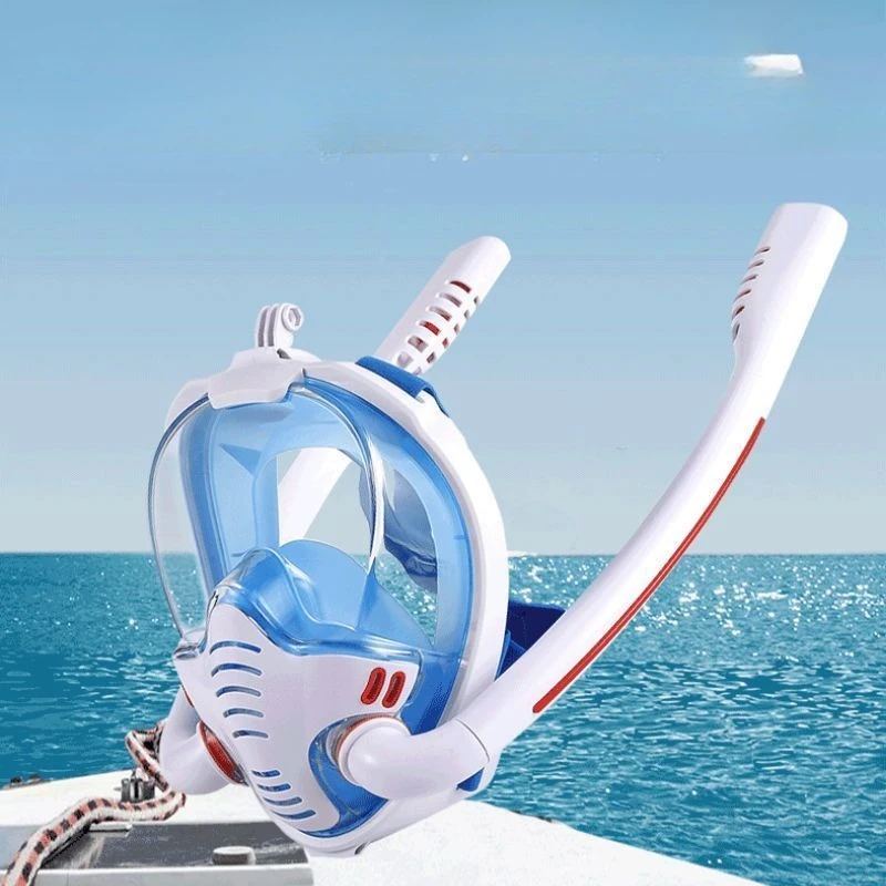 

Double tube diving mask, snorkeling full dry anti-fog and anti-choking swimming equipment