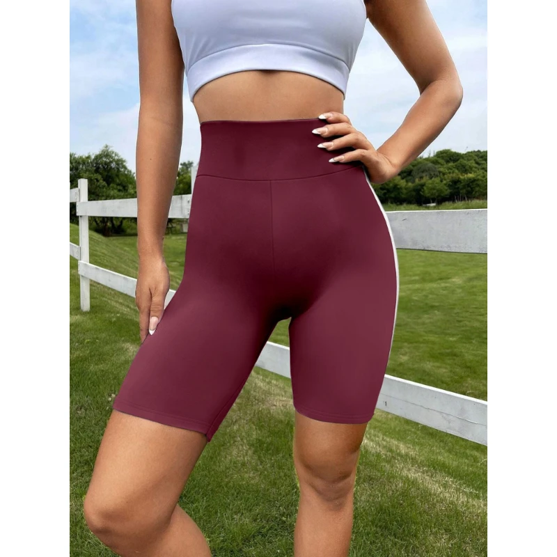 Summer Ladies Shorts Fashionable High Stretch Knitted Shorts Side Stripe Design Slim Sports Style Shorts Five Trousers