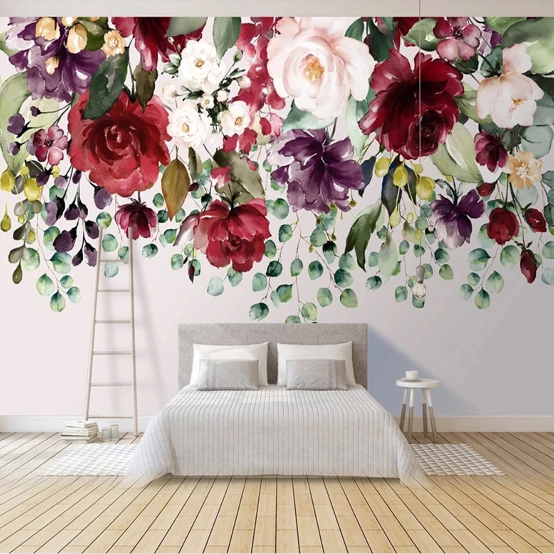 Customized Wallpaper 3D Plant Flower Mural Bedroom Romantic Floral Living room sofa TV background wall restaurant wall fabric 8d