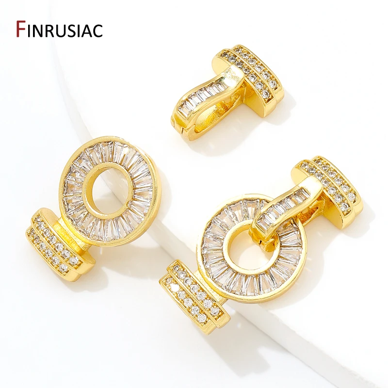18K Gold Plated Cubic Zirconia Creative Decoration Fastener Lock Closure Clasps,DIY Needlework Beads Jewelry Making Supplies