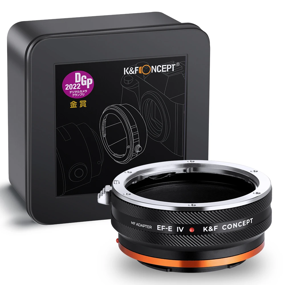 K&F Concept EOS to E IV Pro Lens Adapter for Canon EOS EF EFS to Sony a6000 a5000 A7C A7C2 A1 A9 A7S A7R2 A73 A7R4 A7R5