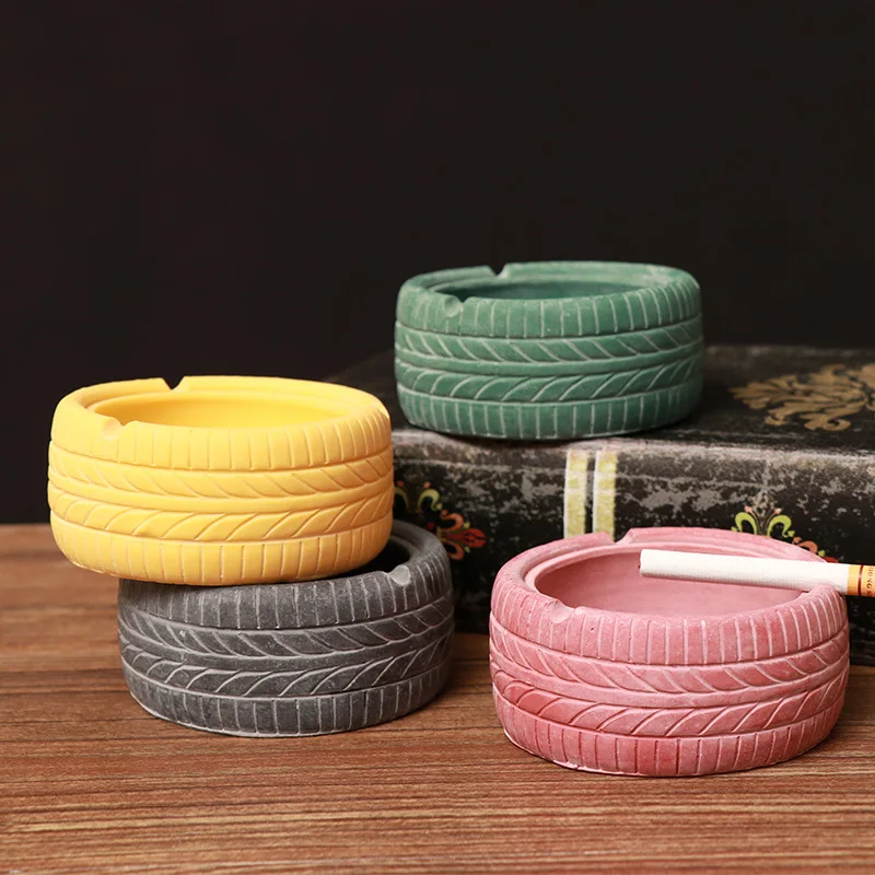 Tire-Shaped Ashtray Creative Home Bar Table Decorative Ornaments Ash Storage portable ashtray