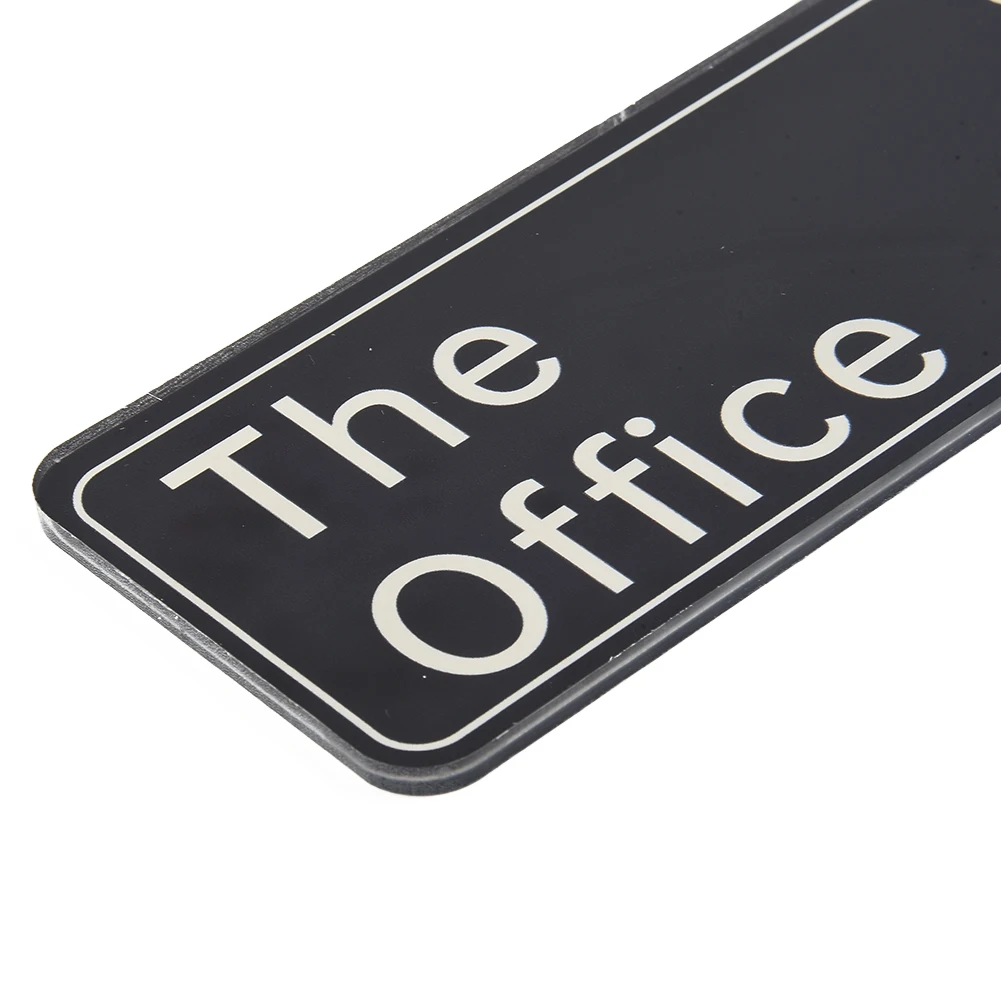 Acrylic Sign Office Strong And Durable Ticket Without Drilling Holes 1pc 3x9 Inches Beautiful Black Glass Doors