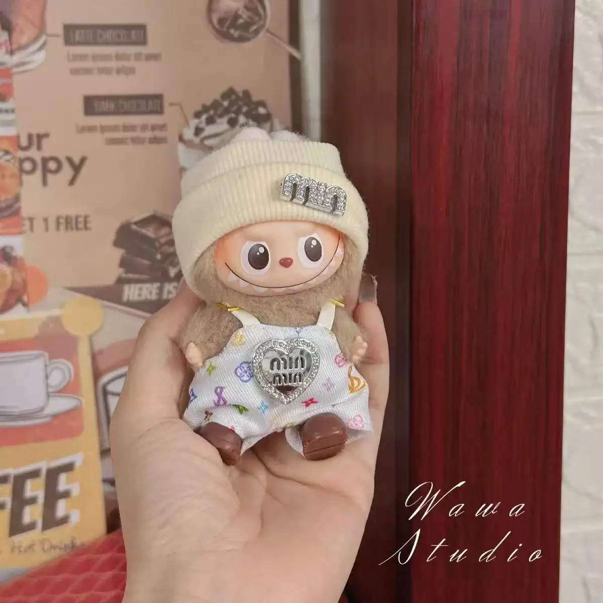 Convient pour 4.0 mini version Labubu 4ème génération vêtements pour bébé mini version Labubu 4ème génération vêtements coeur mot de passe
