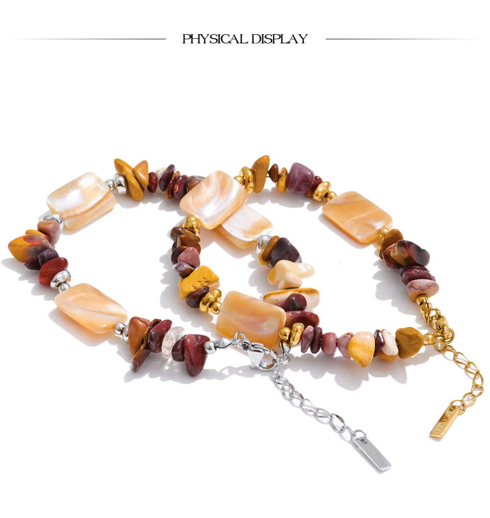 Yhpup Edelstahl Naturstein Muschelketten-Armband 2026 Sommer Mode Perlen Handgefertigter Handgelenkschmuck Geschenk Wasserdicht – Detail 3