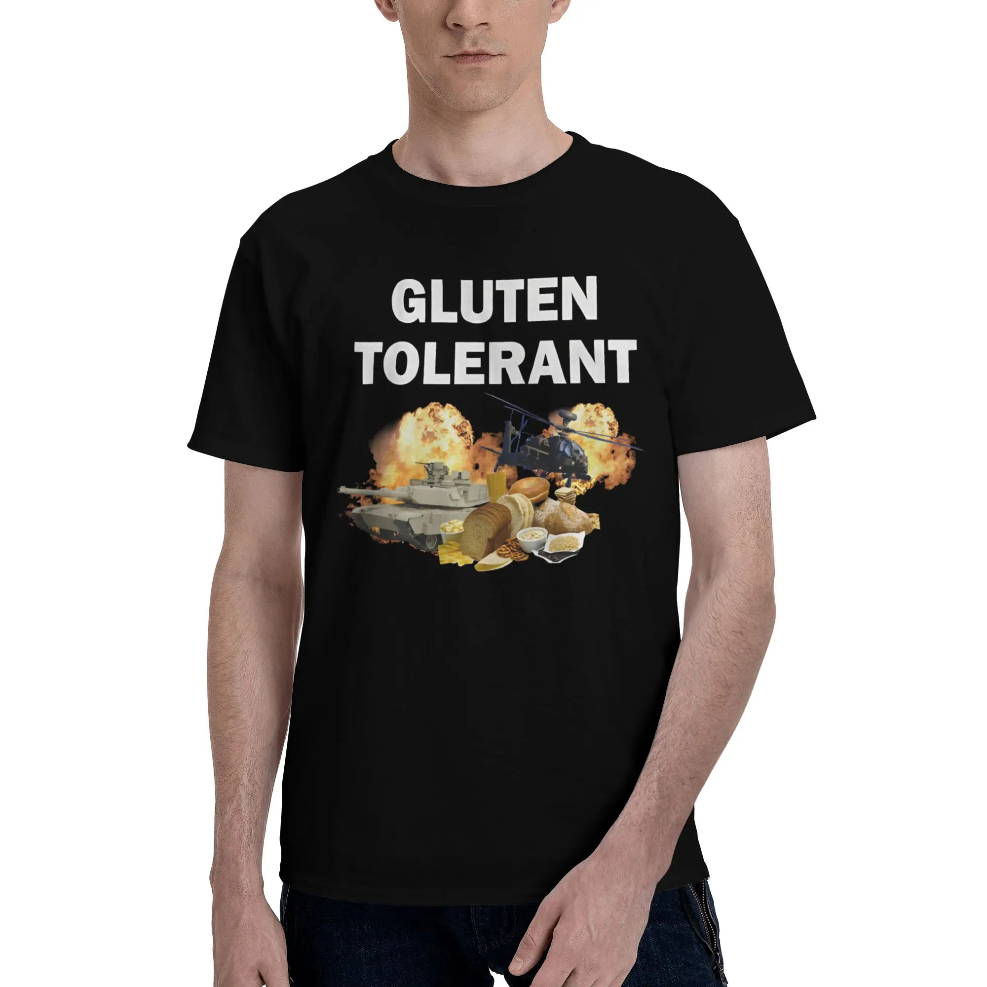 I Refuse To Tolerate Gluten Accessories Men Women T Shirt Pure Cotton Tee Graphic Print  T-shirt Clothes