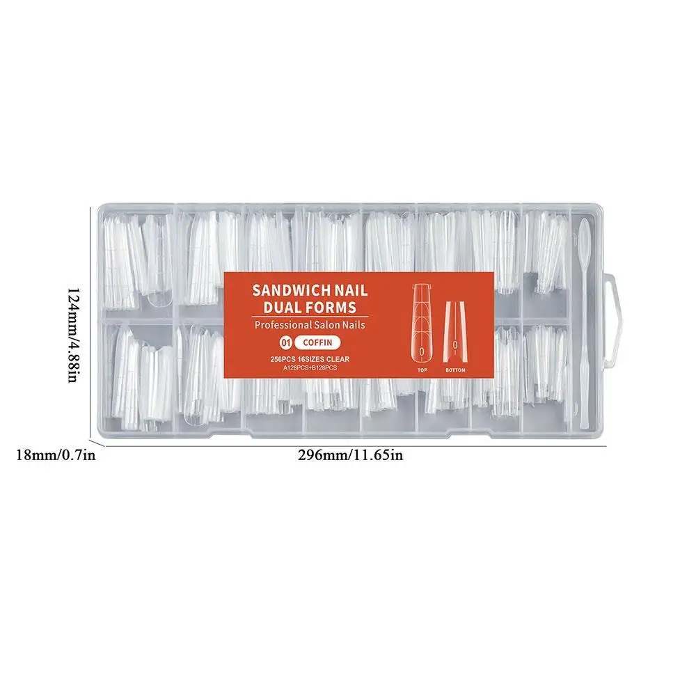 ชุดแม่พิมพ์ทำเล็บแบบคู่ 1 กล่อง อุปกรณ์ต่อเล็บแบบคู่ สำหรับสร้างเล็บปลอม ชุดแม่พิมพ์บนล่าง สำหรับทำเล็บ DIY อุปกรณ์ทำเล็บปลอม
