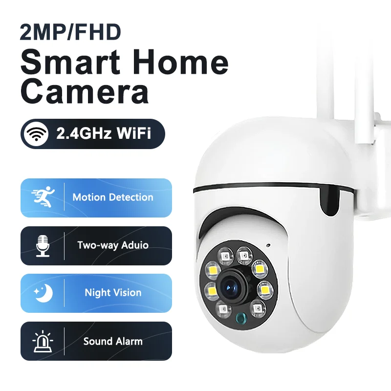 

Беспроводная камера мониторинга, двустороннее аудио, 1080P, камера домашней безопасности, удаленная HD камера ночного видения, монитор, умный дом