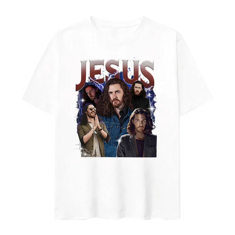 Limited Hozier Jesus Vintage Graphic T Shirts Men\'s Hip Hop High Quality Fashion T-shirt Casual Clothing Oversized Cotton Tshirt