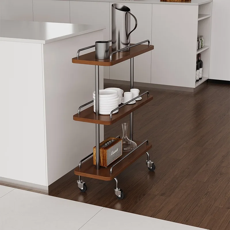 

Vintage Rolling Storage Cart - Mid-Century Mobile Organizer for Living Room, Snack Table & Side Table Kitchen Organizer