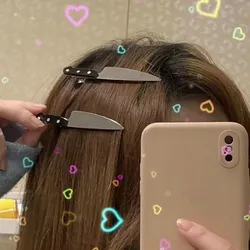 1/4pcs Set Creative Gothic Emulation Knife Hair Clips Side Bangs Hairpin Funny Weird Knife Hairpins Women Girls Hair Accessories