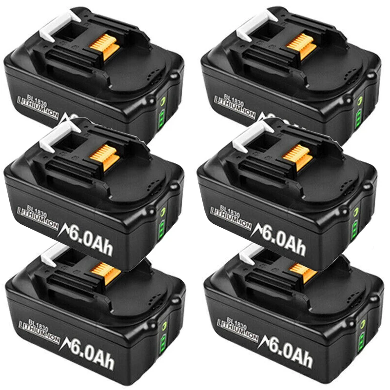2 ~ 10 stks 18 V batterij voor Makita 18 VOLT 6.0Ah 9.0Ah LXT Lithium-ion BL1830 BL1815 BL1850 Draadloze tool Batterij LED Brandstofmeter
