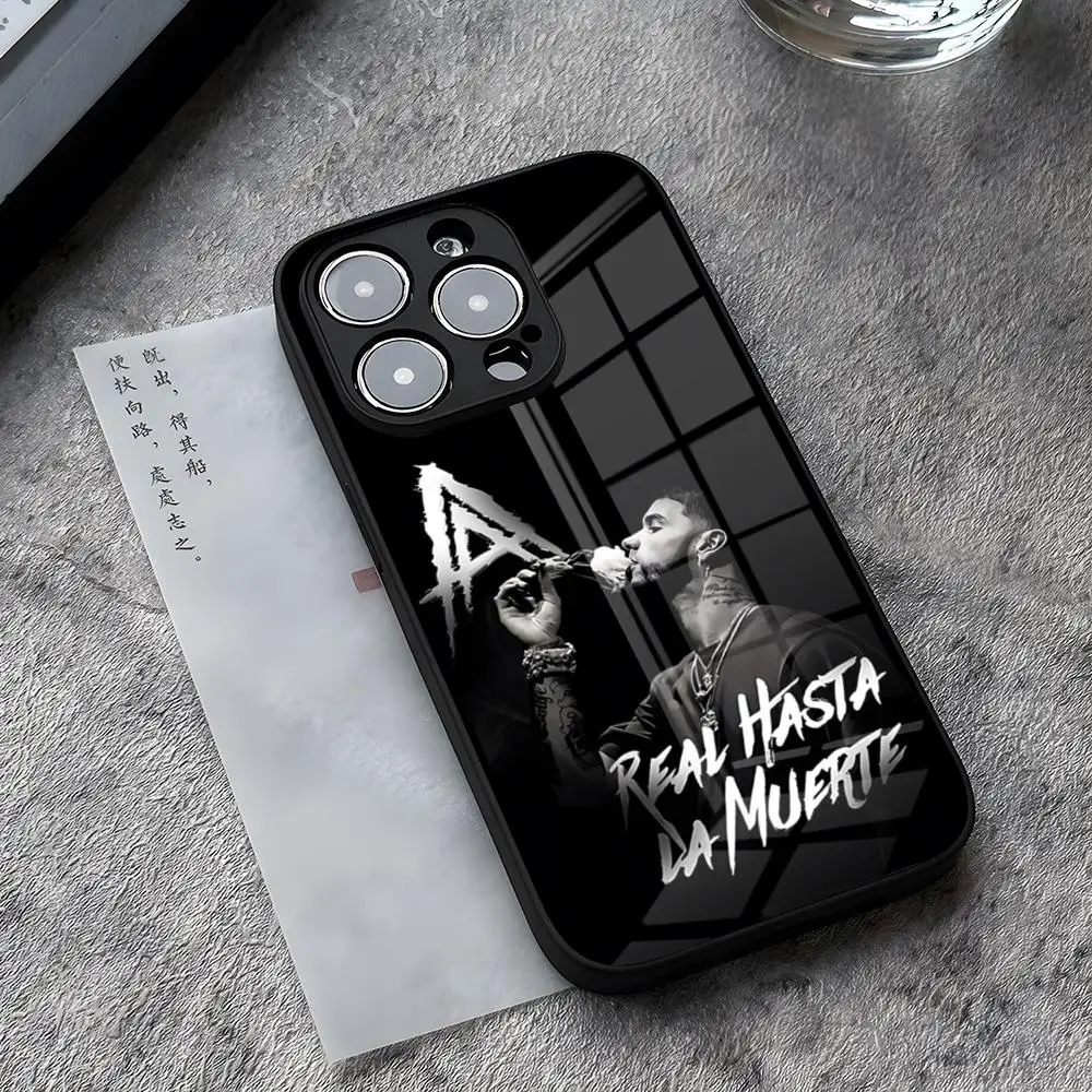 Rapper A- Anuel AA Echte Handyhülle für iPhone 17, 16 Pro Max, 14 Plus, 12, 13 Mini, 11, 15, X, XR, XS, 8, 7 Plus, SE Glasabdeckung