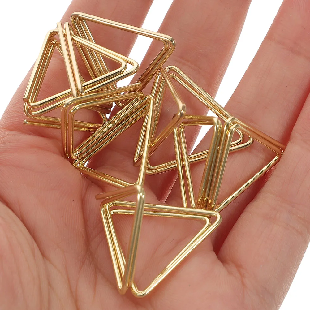 

20pcs Triangle Memo Clips Small Metal Paperclips Table Number Holders Desktop Note Clamps Place Card Holders Photo Display