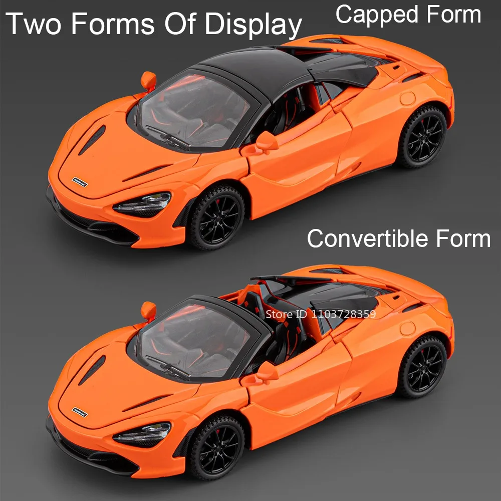 Modelo Senna 1:32 720S, coches deportivos de juguete, aleación, luz de sonido fundido a presión, exquisitos modelos de supercoche Interior para niños, regalos