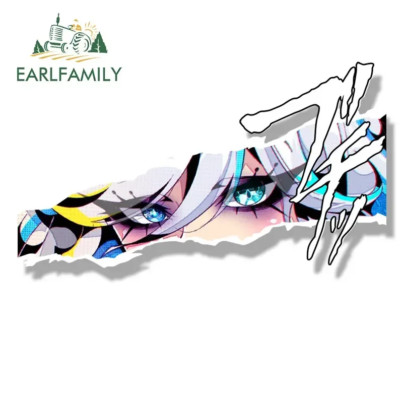 EARLFAMILY Gothic Furina Fanart Car Sticker Anime Genshin Impact Sketch Waifu Decal JDM Gyaru Girl Peeker Sticker Car Wrap view 5