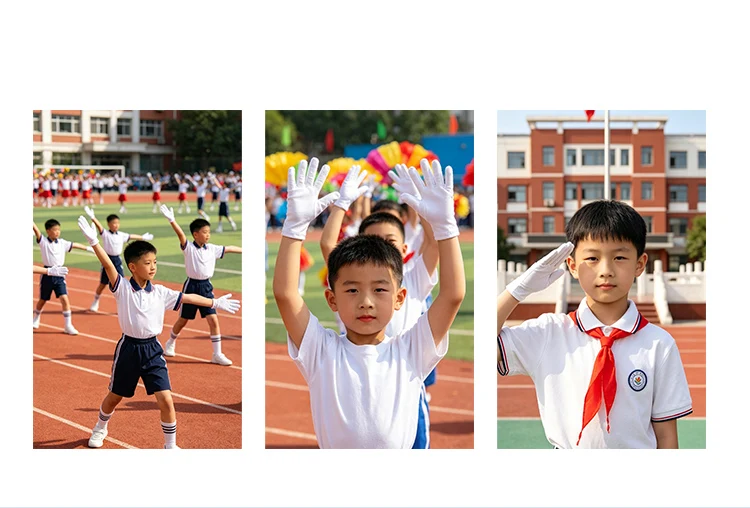 Thin Children's Gloves for Etiquette, Stretchy Performance Gloves for Dance, Sports, Kindergarten, Girls and Boys