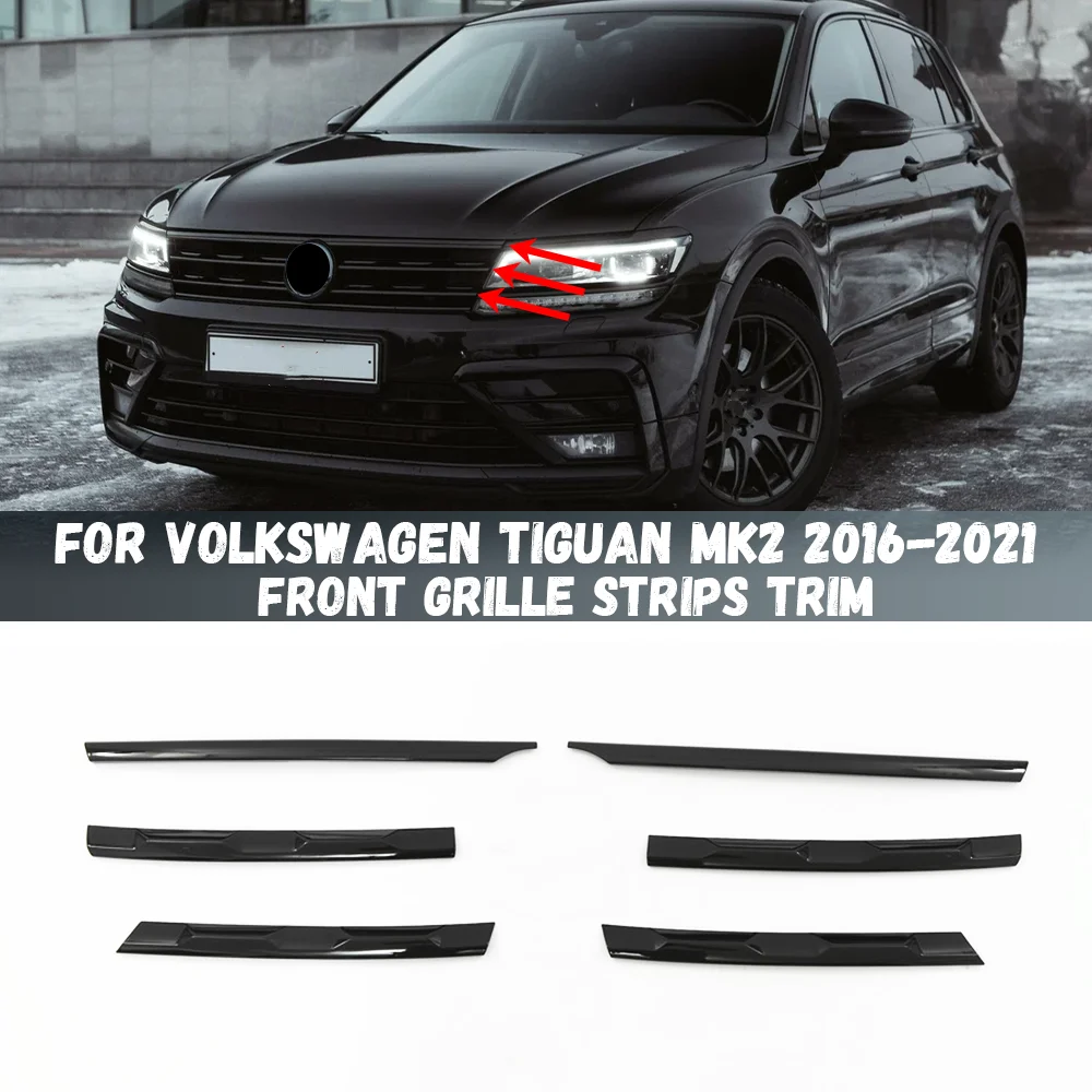 

For Volkswagen VW Tiguan MK2 2017 2018 2019 2020 2021 Front Grille Strip Bumper Grill Trim Cover Decorative Grille Accessories