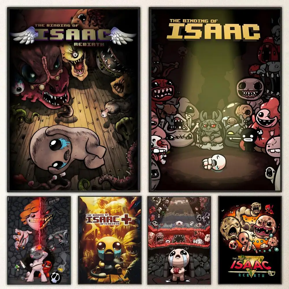 Game The Binding of Isaac Poster Self-adhesive Art Waterproof Paper Sticker Coffee House Bar Room Wall Decor