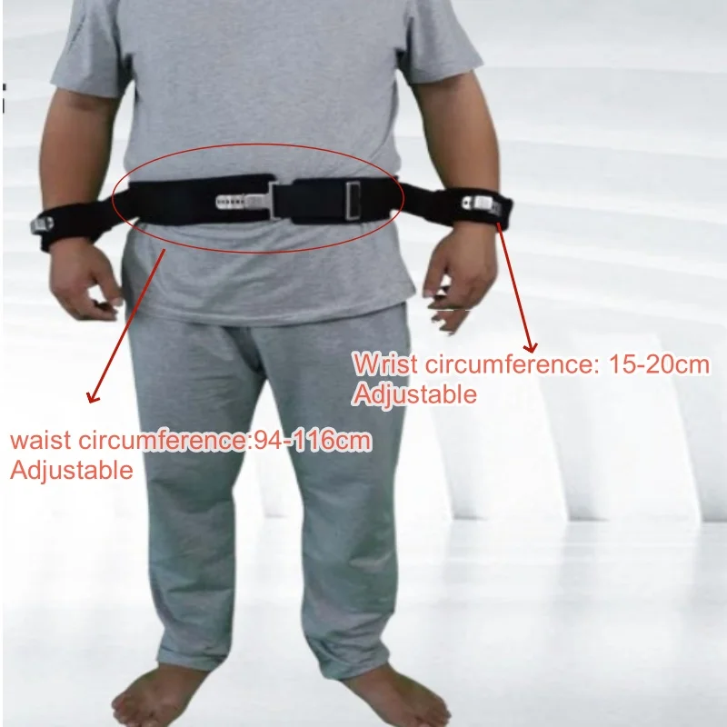 

Black Anti-cutting Waist Hands Standing Magnetic Restraint Belt For Psychiatric Rehabilitation