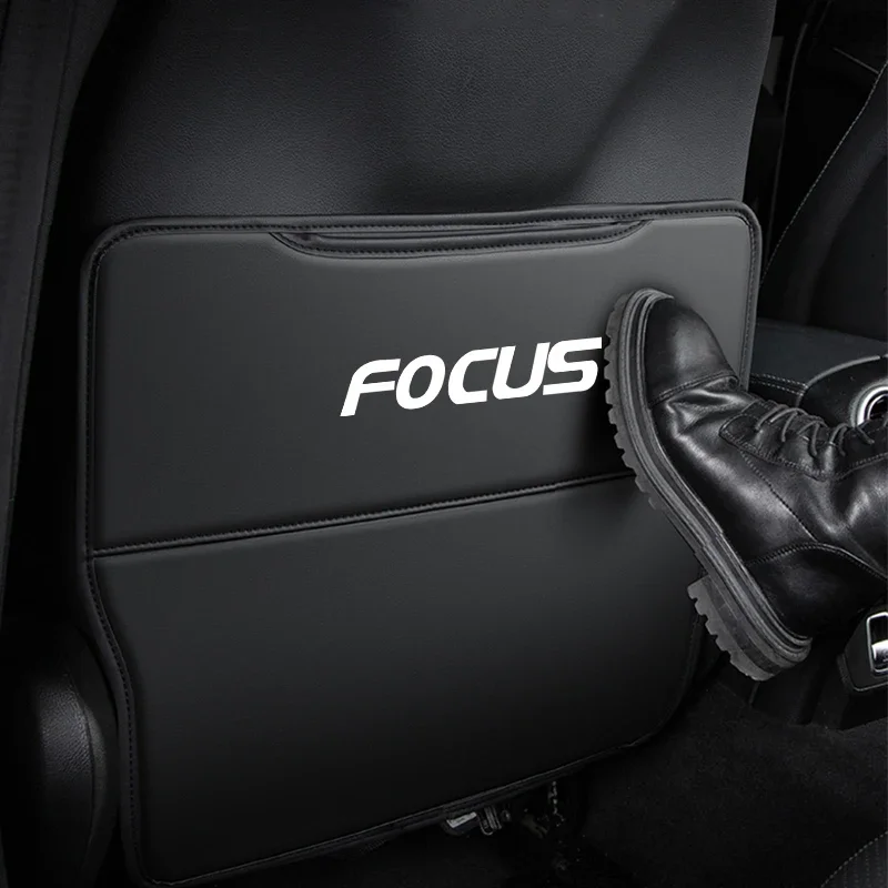 

Защитная накладка от пинков для передних сидений Ford Focus Mk2 Mk3 Mk4, кожаная, автомобильная, от пинков и царапин