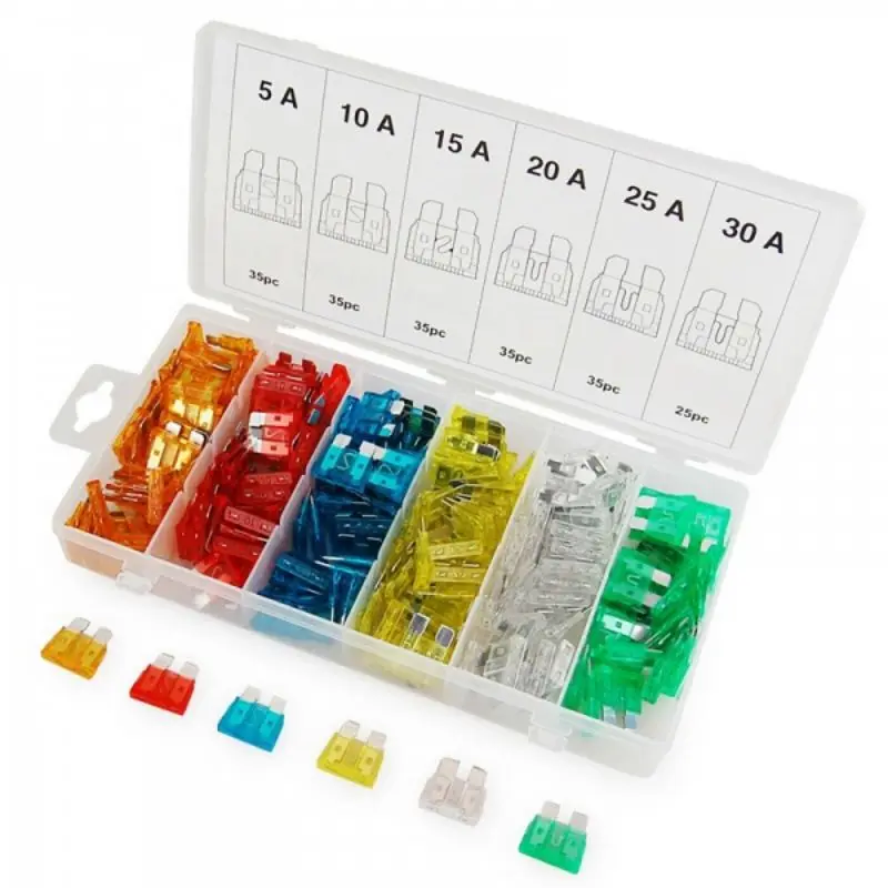 

New 200pcs 5-30A 19mm Car Blade Fuses Flat Fuses Automotive Assortment Kit