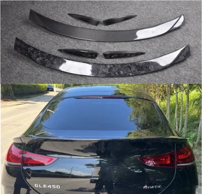 For Mercedes-Benz GLE450 GLE63 GLE53 Coupe AMG 2020 2021 2022 2023 LD Real Forged Carbon Fiber Car Rear Wing Trunk Lip Spoiler