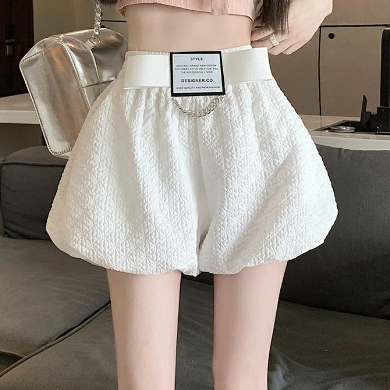 Summer Casual Elastic Waist Shorts for Women Aesthetic Fashion Outdoor Streetwear Youthful Classic Loose Wide Woman Short Pants