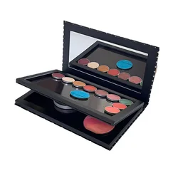 Double Side 2 Layer Book Shape Empty Magnetic Eyeshadow Makeup Palette with Mirror,Fits Standard and Deep Pans