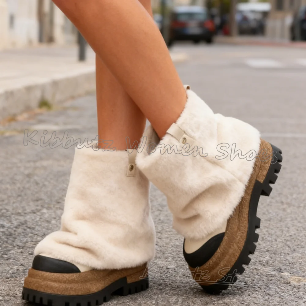 

Denim Blue Ankle Boots Platform Patchwork Solid Color Slip-On Fashion Luxury Elegant Concise Sexy Novelty Spicy Girls Shoes New