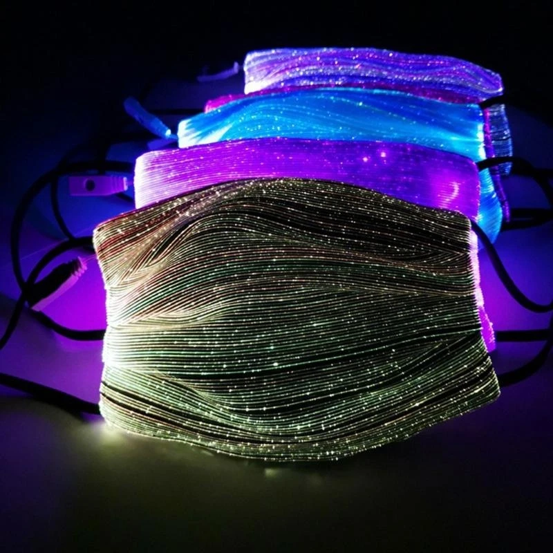 R1WE – masque lumineux à 7 couleurs, masque lumineux USB, masque Rave respirant à LED pour fête, Festival, danse, Rave