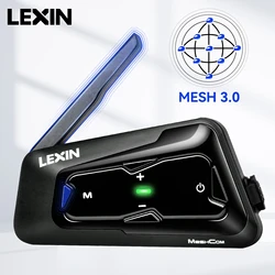 LEXIN-MeshCom Bluetooth Headset, Motocicleta Intercom, Mesh Sistema De Comunicação, Paralelo De Áudio Intercom,24 Riders