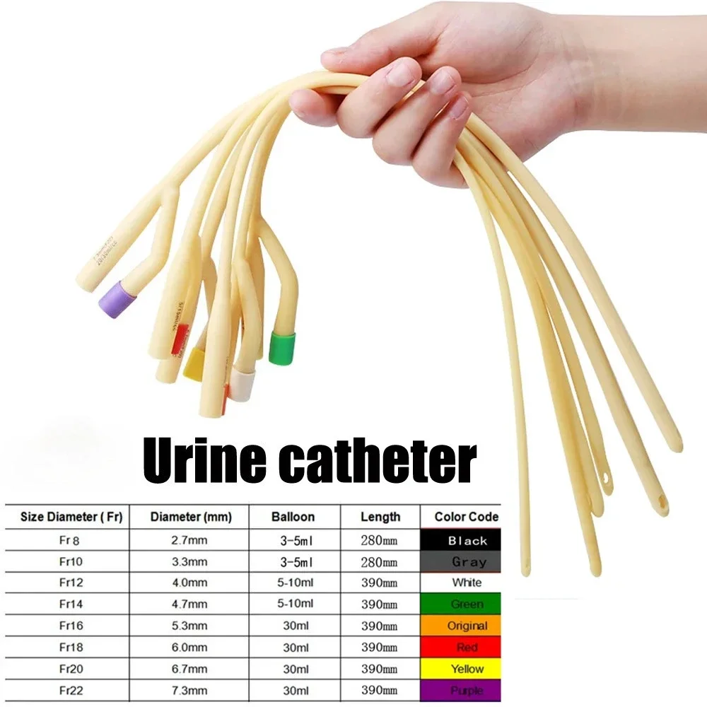 2way Balloon Latex Foley Catheter Sterilized Urethral Latex Catheter with Soft Valve Disposable Sterile Male 8/10/12/14/16/22FR
