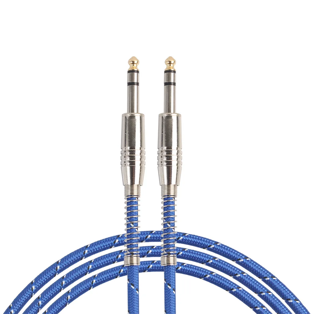 Zinc alloy plug double shielded wire stereo large three core 6.35 male to male guitar audio connection cable